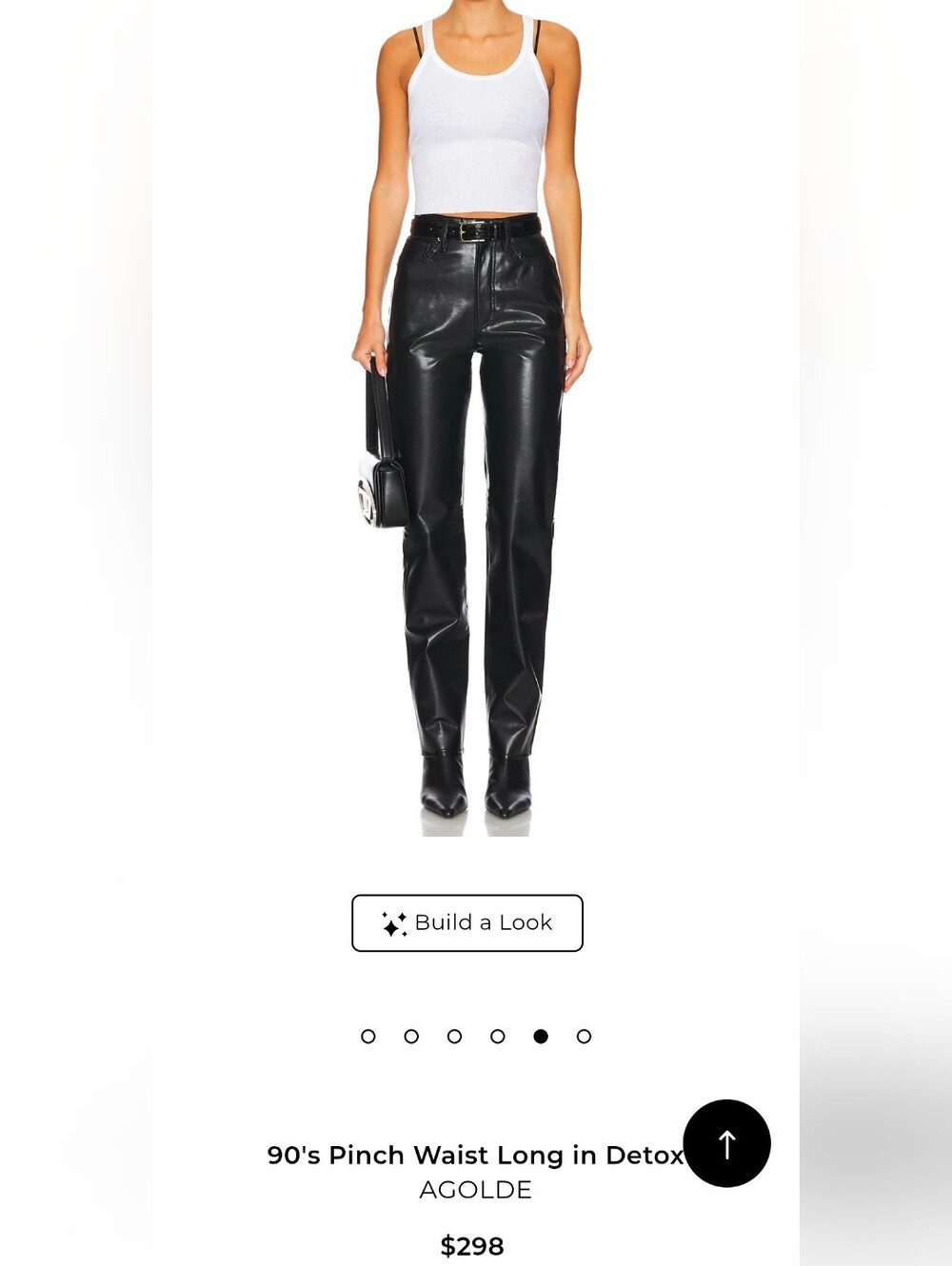 NWT Agolde 90's Pinch Waist Recycled Leather Pants In Detox Black - Size 26